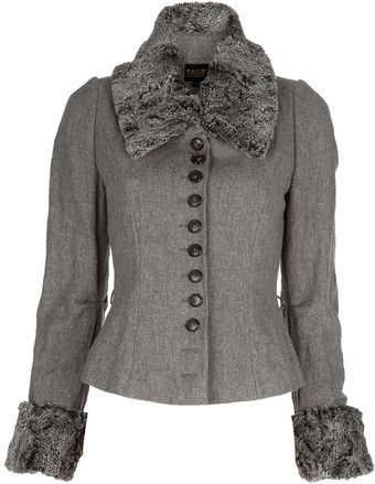 Pauw Faux Fur Collar Jacket - Lyst