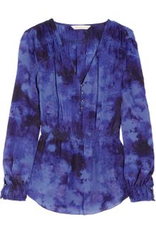 Rebecca Taylor Tie-dyed Silk Blouse - Lyst