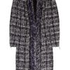 Alexander Mcqueen Bouclétweed Coat in Black - Lyst