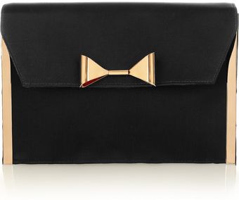 Chloé Rachel Bow-embellished Satin Clutch - Lyst