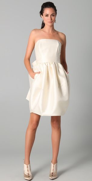 fancy April Strapless Dress with Bow - Lyst