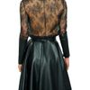 Amen Lace Blouse with Organza Embroidery and Leather Detail in Black - Lyst