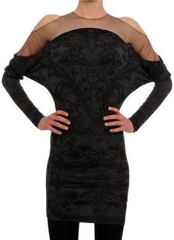 Amen Long Sleeved Printed Jersey T Shirt with Tulle Detail - Lyst