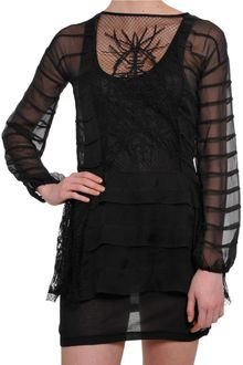 Amen Silk Blouse with Lace Detail - Lyst