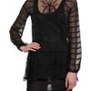 Amen Silk Blouse with Lace Detail in Black - Lyst
