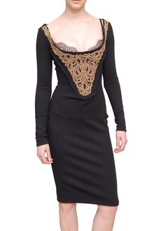 Emilio Pucci Long Sleeved Dress with Gold Embroidery and Lace - Lyst