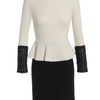 Giambattista Valli Wool Peplum Dress with Embellished Cuffs in Black (black white) - Lyst