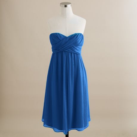 Silk Dress on Crew Taryn Dress In Silk Chiffon In Blue  Matisse Blue    Lyst