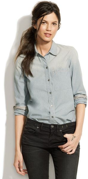 Madewell Shrunken Chambray Boyshirt - Lyst