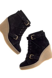 Madewell The Suede Wedge Bootie - Lyst