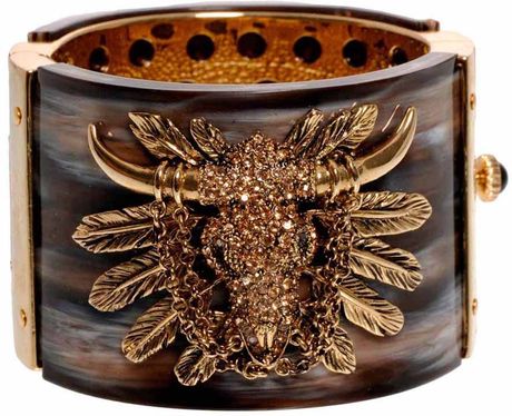 Roberto Cavalli Buffalo Bracelet in Brown - Lyst