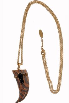 Roberto Cavalli Horn Necklace with Stones and Swarovski - Lyst