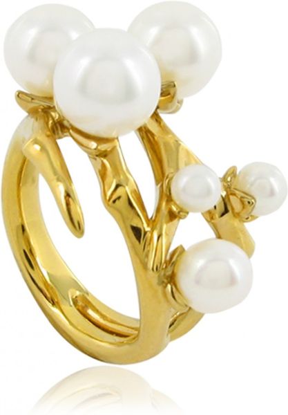 Shaun Leane Cherry Bud Ring in Gold (cherry) - Lyst