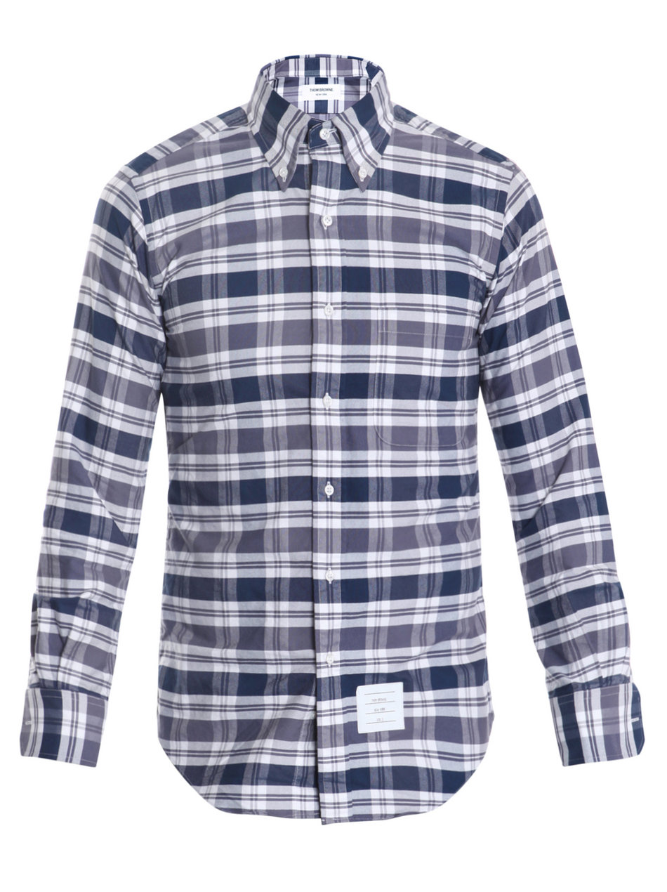thom browne checked shirt