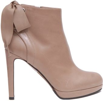 Valentino Leather Booties with Bow On The Back - Lyst
