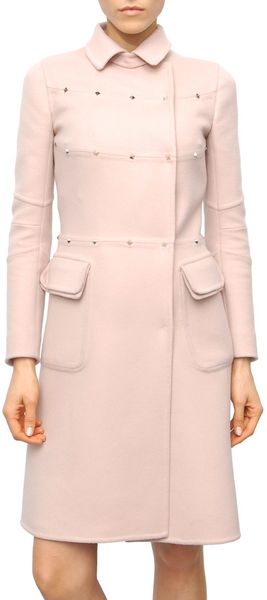 Valentino Double wool Rockstud coat - Lyst