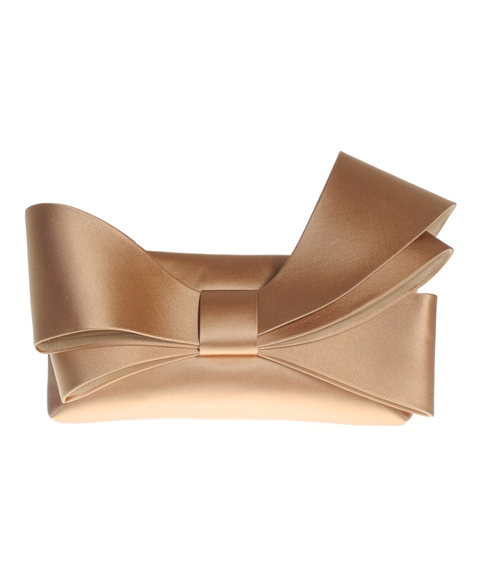 Valentino Satin Clutch with Bow in Gold Lyst