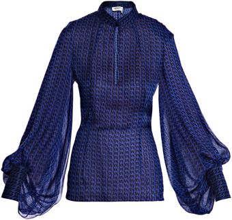 Yves Saint Laurent Silk-chiffon Double Chain Top - Lyst