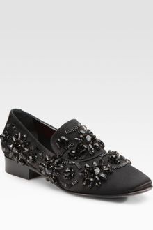 Giambattista Valli Embellished Satin Loafers - Lyst