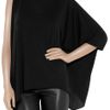 Helmut Lang Oversized Jersey Asymmetric Top in Black - Lyst