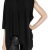Helmut Lang Oversized Jersey Asymmetric Top in Black - Lyst