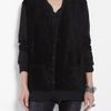 Ian R.n. Polished Jersey and Suede Cardigan in Black - Lyst