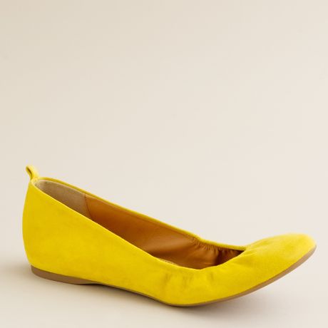 yellow satin flats