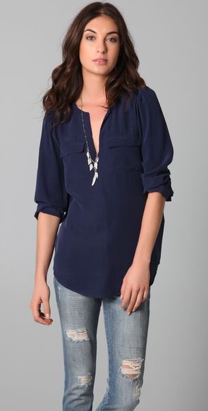 Joie Marlo Blouse in Blue (navy) - Lyst