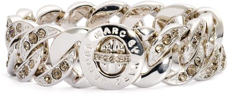 Marc By Marc Jacobs Katie Boxed Pavé Turnlock Bracelet in Black (black diamond/ silver) - Lyst