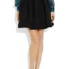 Zac Posen Pleated Crepe Aline Skirt in Black - Lyst