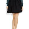 Zac Posen Pleated Crepe Aline Skirt in Black - Lyst