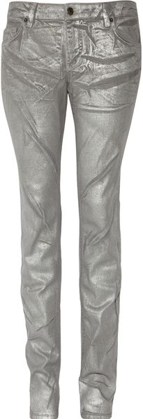 Zadig & Voltaire Darkside Silver Low-rise Straight-leg Jeans - Lyst