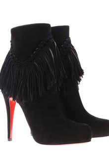 Christian Louboutin Rom Fringed Suede Boots - Lyst