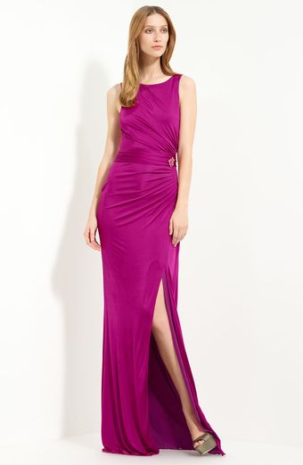 Roberto Cavalli Ruched Jersey Gown - Lyst