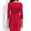 Tadashi Shoji Ruched Jersey Sheath Dress in Red (claret) - Lyst