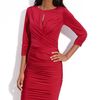 Tadashi Shoji Ruched Jersey Sheath Dress in Red (claret) - Lyst