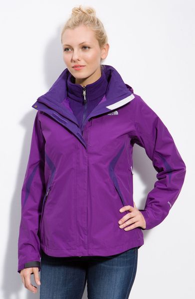 north face down jacket purple