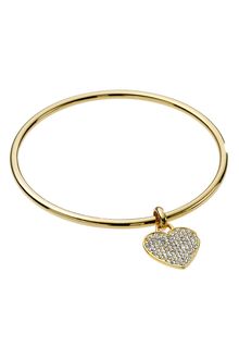 Michael by Michael Kors Pave Heart Bangle, Golden - Lyst