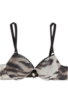 Roberto Cavalli Tiger-print Tulle Push-up Bra - Lyst
