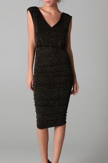 Alice + Olivia Mid Length Ruched Dress - Lyst