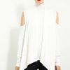 Donna Karan New York Coldshoulder Draped Cardigan in White (ivory) - Lyst