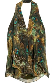 Haute Hippie Printed Silk-georgette Halterneck Top - Lyst