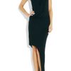Helmut Lang Asymmetric Stretchjersey Maxi Dress in Black (teal) - Lyst