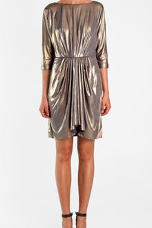 Tibi Metallic Jersey Draped Dress - Lyst