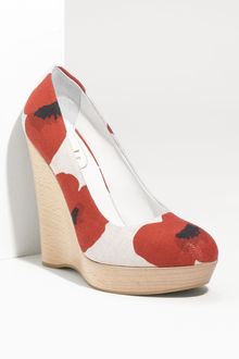Yves Saint Laurent Poppy Print Wedge Pump - Lyst