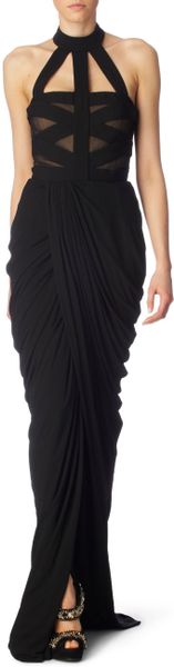 Alexander McQueen Halter Bandage Dress - Lyst