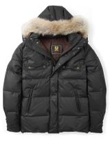 Belstaff Black Coated Down Padded Coat