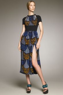 Burberry Prorsum Jersey-inset Printed Dress - Lyst