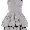 Carven Cutout Taffeta Puffball Dress in Gray - Lyst