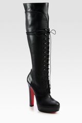 Christian Louboutin Nardja Leather Lace-up Over-the-knee Boots